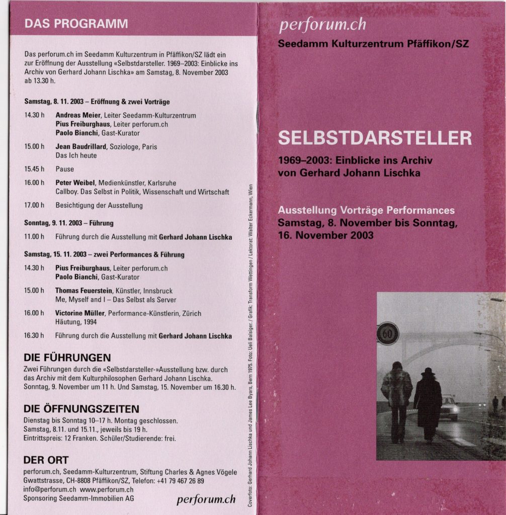 SELBSTDARSTELLER 2003